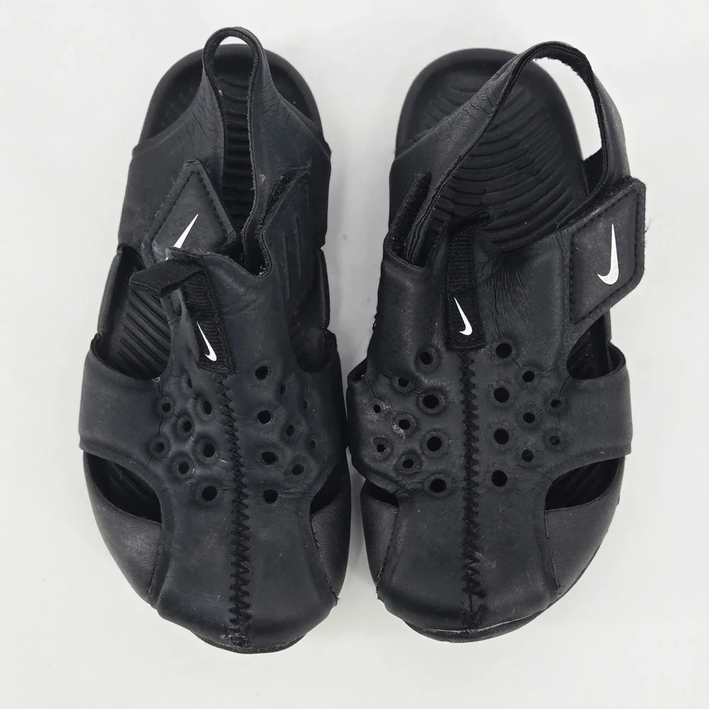 Nike Sunray Protect 2 TD Black Water Sandals Shoes 9C Toddler Kids Size 9 VGUC